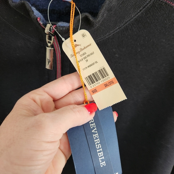 Tommy Bahama Flip Sider Pro Half Zip Pullover Sweater Mens Size 3XL Midnight Oil - Picture 5 of 7